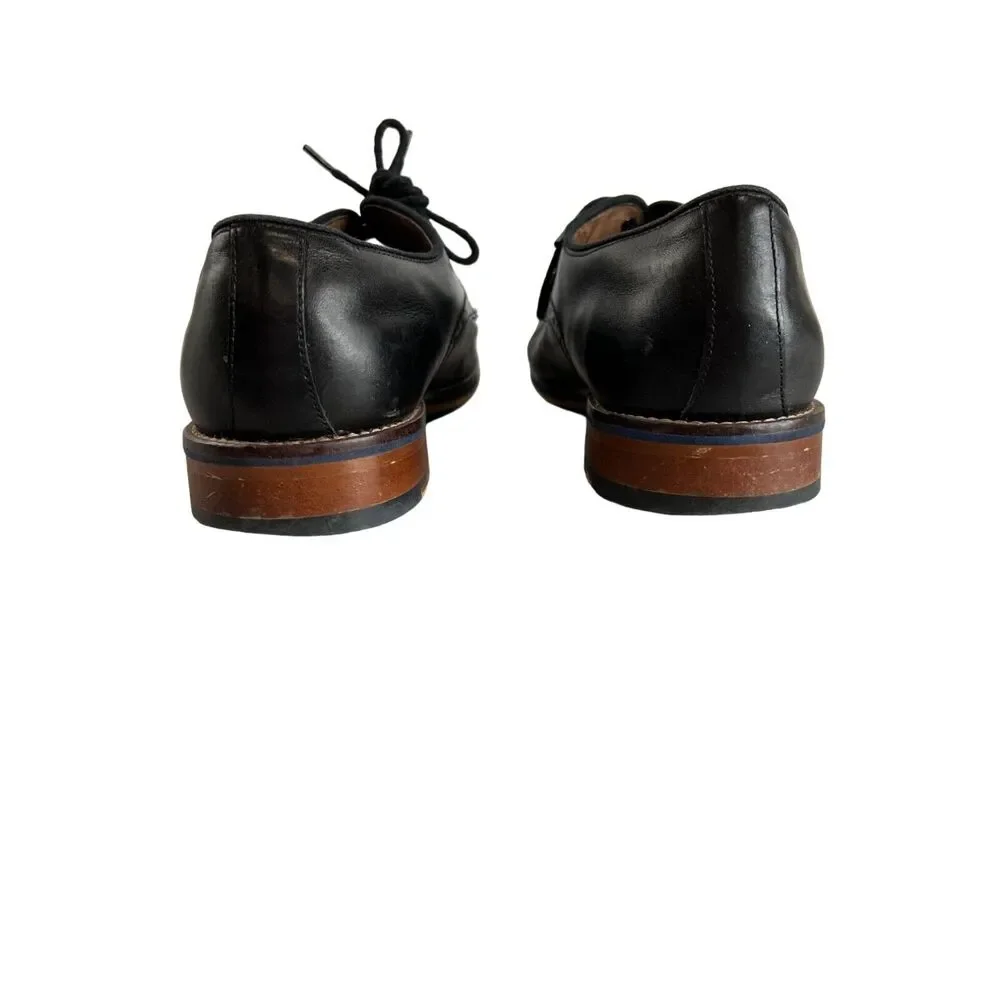 Johnston & Murphy Mens Black Leather Lace-Up Oxford‎ Dress Shoes Sz 8 Dress Work